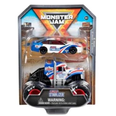 Imagem de Monster Jam Official 1:64 Scale Diecast 2-Pack Monster Truck and Race Car: Son-uva Digger (Lucas Stabilizer)