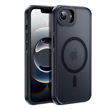 Imagem de Yzoiko Capa magnética forte para iPhone 16E [proteção de nível militar 7X para iPhone 16E] Capa fina e translúcida à prova de choque compatível com MagSafe para iPhone 16E-6,1 polegadas, preta (2025)