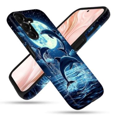Imagem de FGDRFGRW Capa projetada para Samsung Galaxy A16 5G, 2 camadas TPU + PC, capa protetora à prova de choque – Golfinho fofo