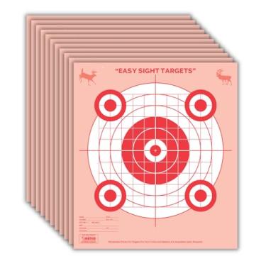 Imagem de Alvos vermelhos Easy Sight Shooting - Alvos de papel de alta visibilidade para tiro de precisão 40,6 cm x 35,5 cm (50)
