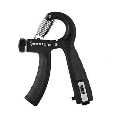 Imagem de Hand Grip Musculação Mãos com Contador Ajustável Pulso e Antebraço 5 a 60kg Premium Para Exercicios Força Resistência Fisioterapia e Reabilitação (Preto)