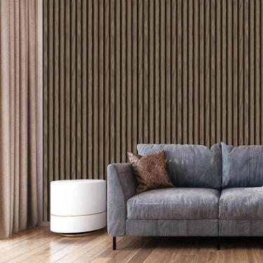 Imagem de Papel De Parede Efeito Ripas De Cerejeira Escura Adesivo - LRP