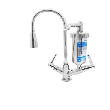 Imagem de Torneira Filtro Cromada Gourmet Mesa Tubo Conico 2 Jatos - Shophidraul