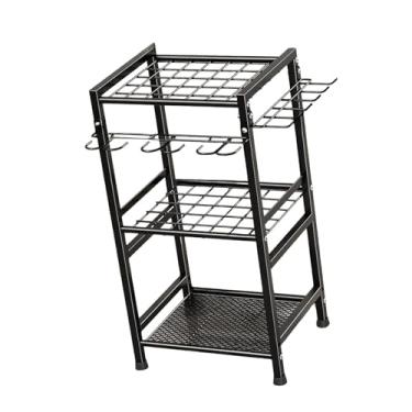 Imagem de Ｂｅｓｇａ Organizador de ferramentas de jardim, suporte para vassoura, esfregão, à ferrugem, com ganchos, suporte de 3 níveis para porões, galpões,