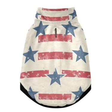 Imagem de SEHANY Casaco de cachorro com bandeira americana para cães pequenos, superquente, à prova de vento, jaqueta macia e aconchegante para animais de estimação, moletom para clima frio na neve com furo de