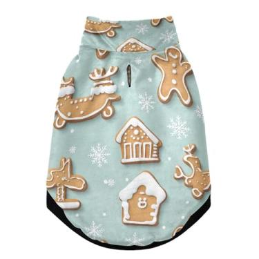 Imagem de SEHANY Casaco de Natal de gengibre para cães pequenos, super quente, à prova de vento, jaqueta de inverno, macia, aconchegante para animais de estimação, moletom para clima frio na neve com furo na