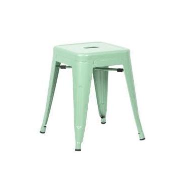 Imagem de Loft7, Banqueta Iron Tolix Design Industrial em Aço Carbono 45 cm Baixa Sem Encosto Vintage Elegante e Versátil Cozinha Bar Sala de Jantar Varanda Gourmet, Verde Claro