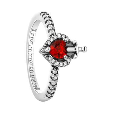 Imagem de Anel Feminino De Prata Esterlina 925 Com Pedra Branca E Vermelha, Joia