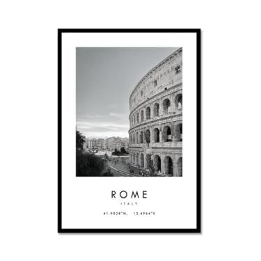 Imagem de Pôster de cidade preto e branco - impressão de viagem Roma Las Vegas Veneza Paris Sydney Amsterdam Amalfi Sanfrancisco Pintura em tela impressões de paisagem da cidade do mundo imagens de parede