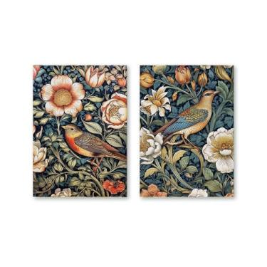 Imagem de William Morris Flower Birds Pavão Poster Kew Gardens impressão em tela pintura floral arte de parede impressões botânicas sala de estar decoração de casa (SKU5-2PCS, 12 x 16 polegadas = (30 x 40 cm