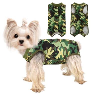 Imagem de Kosiyi Terno de recuperação de cães para cães gatos após cirurgia de esterilização traje de cirurgia cirúrgica feminino neutro macacão para cirurgia cone alternativo conjunto de pijamas para animais