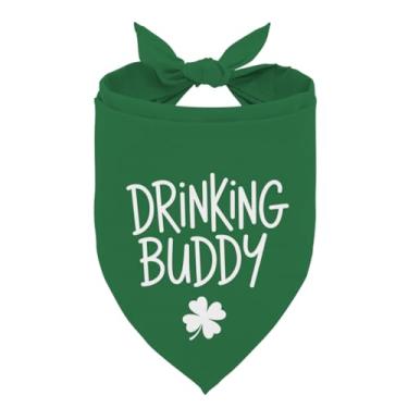 Imagem de Bandana Drinking Buddy Dog, bandana para animais de estimação do Dia de São Patrício, cachecol triangular ajustável para cães pequenos e médios, lenço de pescoço para animais de estimação do Dia de