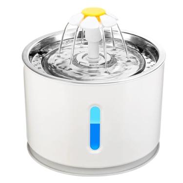Imagem de 2 4L Fonte de Água Automática Sem Fio para Pets Bebedouro Cachorro e Gato Dispenser com Desligamento Automático Aço Inox