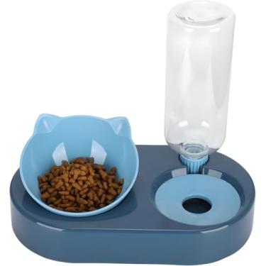 Imagem de Tigela Dupla para Pets com Bebedouro Automático, Comedouro + Reservatório de Água, Antiderrapante, Para Cães e Gatos