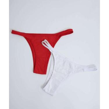 Imagem de Kit 2 Calcinhas String Marisa Vermelho-75178, Vermelho, Branco, G