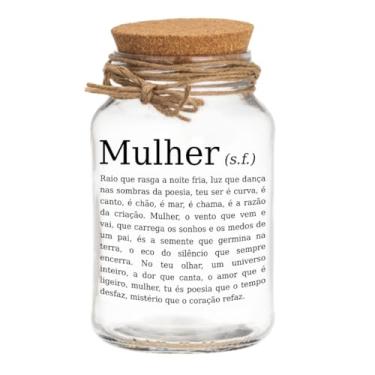 Imagem de Pote De Vidro Hermético 500ml Com Tampa De Rolha Para Armazenar Temperos, Biscoitos E Artesanato(Mulher)