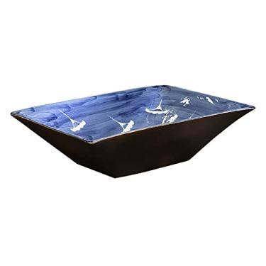 Imagem de Pias de banheiro pias de cerâmica para vasos, pia chinesa acima do balcão para banheiro lavatório, pias retangulares azuis para banheiros, 1 pia apenas para vaso