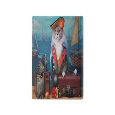 Imagem de Wassud Placa de cobertura de interruptor de luz de papagaio e mala de gato, 1 capa de tomada em branco placa de parede decorativa decoração de casa sala de estar quarto
