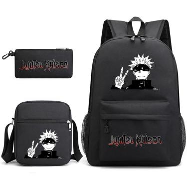 Imagem de Mochila escolar, conjunto de 3 peças, Jujutsus Kaisens Anime para crianças