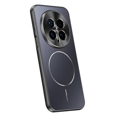 Imagem de LYJSMGZ Capa magnética para Huawei Honor Magic 8 Pro/Magic 8, cobertura total da lente fina dissipação de calor capa à prova de choque fosco antiderrapante, preta, Majic 8 Pro