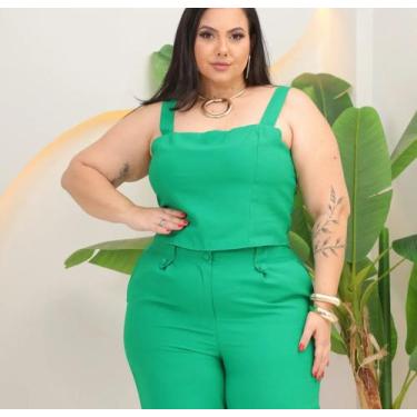 Imagem de Conjunto Plus Size Cropped & Alfaiataria  Elegância Minimalista Plus S