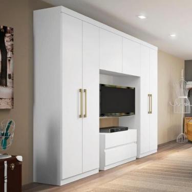 Imagem de Guarda Roupa Casal 6 Portas 2 Gavetas Porto Branco Carraro - MÓVEIS CA