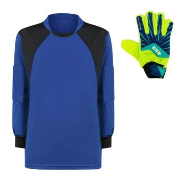 Imagem de Camisa Goleiro trb Infantil Luva DRB Azul Verde Infantil, Azul, 8