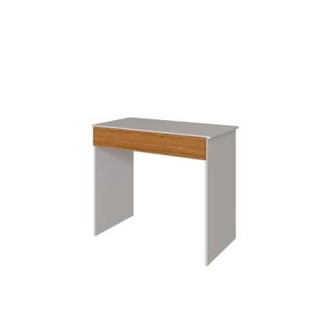 Imagem de Mesa Escrivaninha com 1 Gaveta Sevilha DRD Móveis (Branco/Freijó)