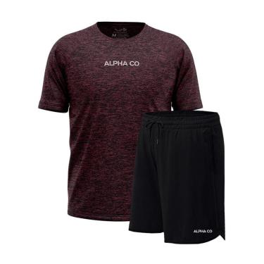 Imagem de Kit  Bermuda+Camiseta Dry Fitness Academia Alpha Co-Masculino