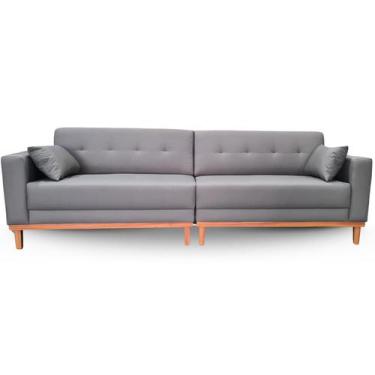 Imagem de Sofá  Gianni Bipartido Tecido Acquablock Pé Base Madeira  250cm - 4R E