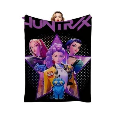Imagem de Cobertor Infantil Quente E Macio De Inverno Kpop Demon Hunters Huntrix