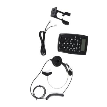 Imagem de Akozon Telefone Com Fone de Ouvido Com Fio e Microfone Com Cancelamento de Ruído, Identificador de Chamadas FSK DTMF, Controle de Volume, para Call Centers e Escritórios, Telefone Fixo Plug and Play