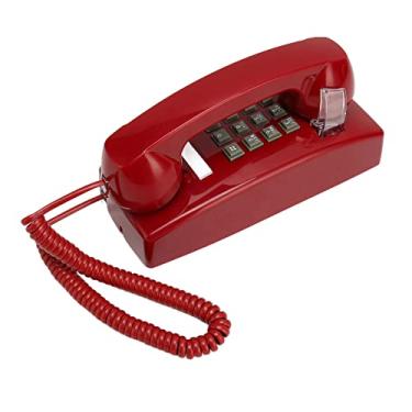 Imagem de Akozon Telefone de Parede retrô Estilo Antigo - Telefone Com Fio à Prova d'água Com Controle de Volume do Fone para Uso Doméstico, Hoteleiro e de Escritório - Design Clássico Montado na Parede