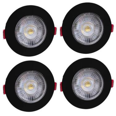 Imagem de 4 Spot Led Redondo 5W Branco Quente 3000k Preto Bivolt - Avant