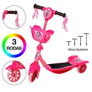 Imagem de Brinquedo Patinete Infantil L.O.L Scooter 3 Rodas c Cesta - L.O.L Surp