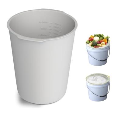 Imagem de Dxmnoly Forro de balde de silicone de 5 galões - Forro de mistura de medição reutilizável para concreto, argamassa, argamassa, tinta - antiaderente de grau alimentício com marcas de medição - fácil de