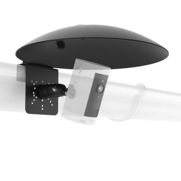 Imagem de VOMENC Suporte de calha para câmeras de segurança, capa impermeável para câmera externa com rotação de 360°, caixa de proteção contra chuva de alumínio e plástico ABS