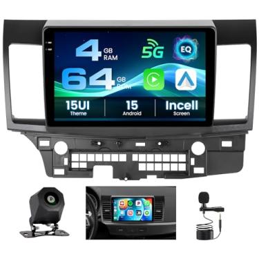 Imagem de Inefala Câmera reserva 4G 64G para Mitsubishi Lancer 2007-2012, rádio CarPlay, tela sensível ao toque embutida de 10,1 polegadas, Android 15, Android, Bluetooth, 5.0, GPS, WiFi, 18UI