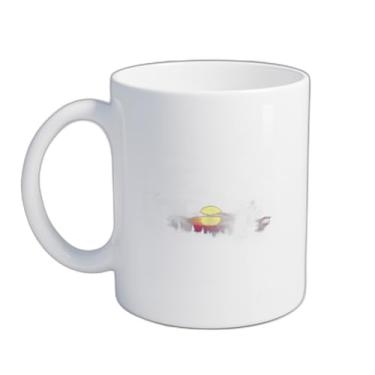 Imagem de Caneca Xícara De Café Porcelana 300ml Com Desenho Pôr Do Sol Pixelado