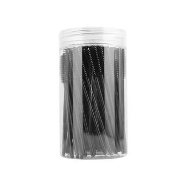 Imagem de 100 pincéis descartáveis para rímel para cílios com caixa de armazenamento para extensão de cílios e sobrancelhas e maquiagem/beleza