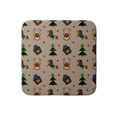 Imagem de Ladrilho Decorativo de Cerâmica Padrão Festivo Marrom 30x30cm