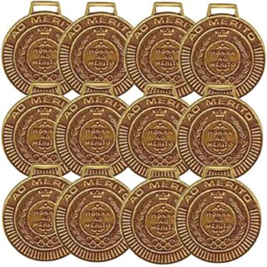 Imagem de Kit com 20 Medalhas Rema Honra Ao Mérito 40mm Com Fita Cor Bronze 4440