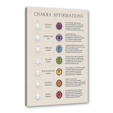 Imagem de Impressão em tela de ioga Membros do pôster de ioga poses de ioga impressão sol e lua saudação fitness zen chakra afirmações espiritual decoração de arte de parede (SKU4,27.9x35.6 cm = (28x35 cm