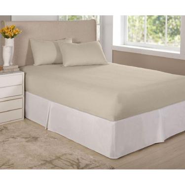 Imagem de Jogo De Lençol Cama Casal King 3 Pçs Algodão Percal 150 Fios