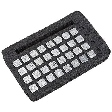 Imagem de Alomejor Ferramenta de Perfuração de Couro, 32 Peças Conjunto de Punção de Carimbo de Couro de Liga de Zinco Desenho Animado Planta Animal Faça você Mesmo Kit de Ferramentas de (soco com estampa