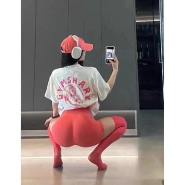 Imagem de Camiseta Feminina Esportiva Solta Estilo Harajuku Latte Manga Curta 20