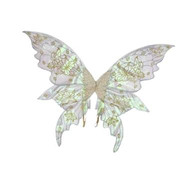 Imagem de Hailong Ming Asas de Fada, Asas de Borboleta para Mulheres Adultas, Ideais para Apresentações de Palco E Festas, Ouro