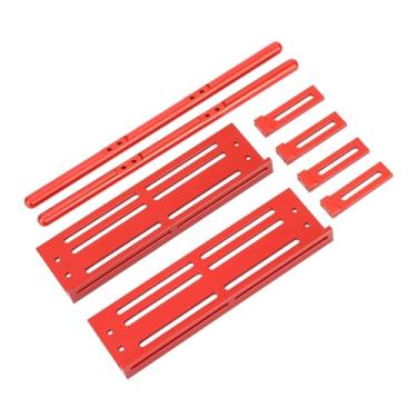 Imagem de Fabater Pedais de Liga de Alumínio Ajustáveis ​​para Carro RC para SCX10 1/8 1/10 Crawler, Proteção Lateral Anticolisão para Condições Extremas, 2 Pedais 2 Barras Laterais 16 Parafusos para (Vermelho)