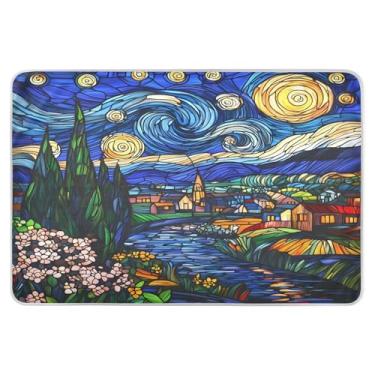 Imagem de Almofadas de colchão à prova d'água azul estrelado com design de vidro, grandes, almofadas de urina na cama, almofadas laváveis para incontinência