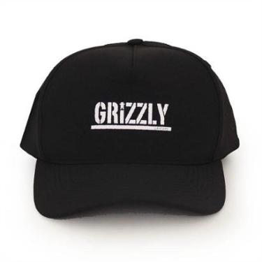 Imagem de Boné Grizzly Five Panel OG Stamp  Aba Curva - Preto-Unissex